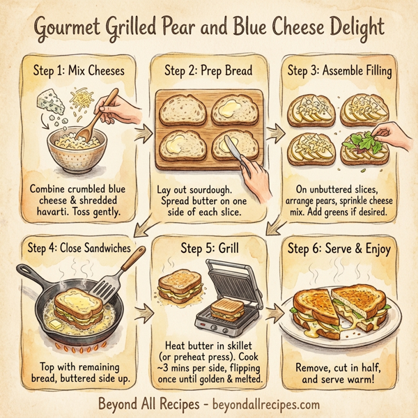 Gourmet Grilled Pear and Blue Cheese Delight instructions