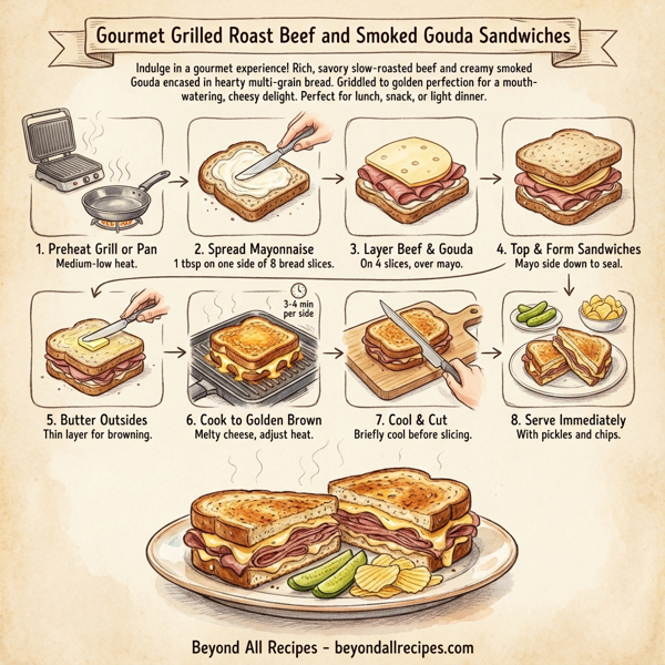 Gourmet Grilled Roast Beef and Smoked Gouda Sandwiches instructions