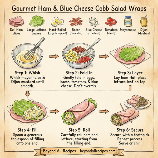 Gourmet Ham and Blue Cheese Cobb Salad Wraps instructions
