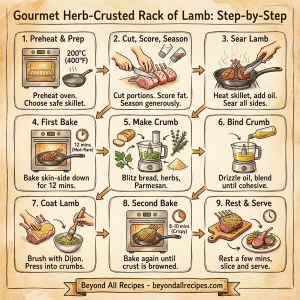 Gourmet Herb-Crusted Rack of Lamb instructions