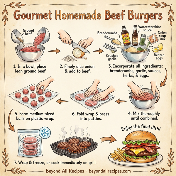 Gourmet Homemade Beef Burgers instructions