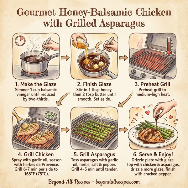 Gourmet Honey-Balsamic Chicken with Grilled Asparagus instructions