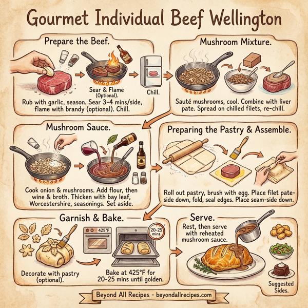 Gourmet Individual Beef Wellington instructions