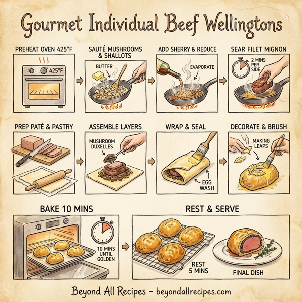 Gourmet Individual Beef Wellingtons instructions