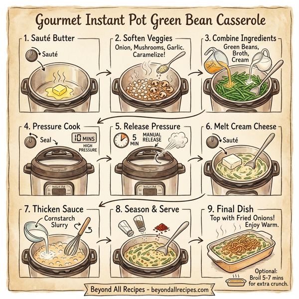 Gourmet Instant Pot Green Bean Casserole instructions