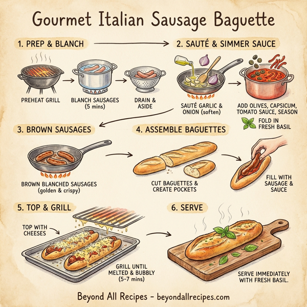 Gourmet Italian Sausage Baguette instructions