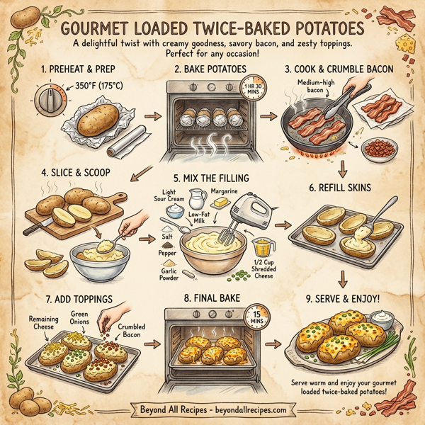 Gourmet Loaded Twice-Baked Potatoes instructions