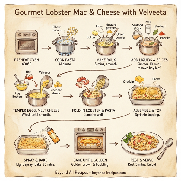 Gourmet Lobster Mac & Cheese with Velveeta instructions