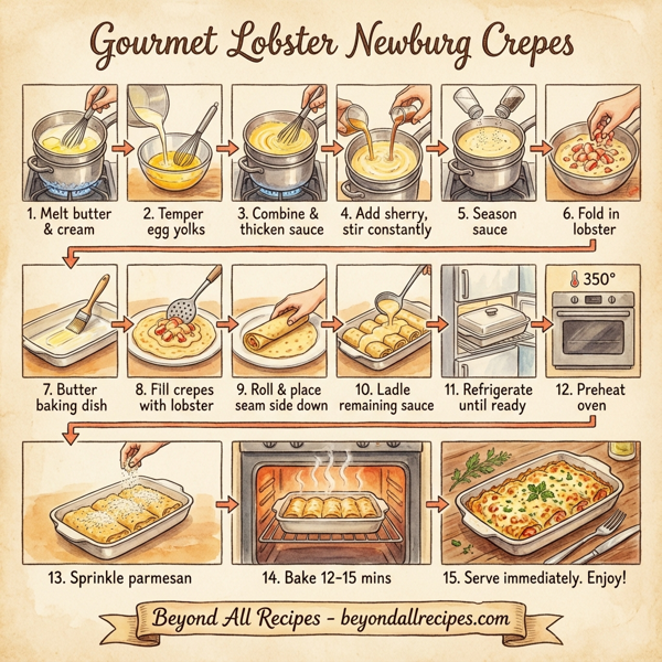 Gourmet Lobster Newburg Crepes instructions