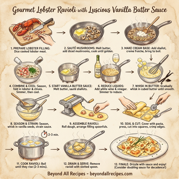 Gourmet Lobster Ravioli with Luscious Vanilla Butter Sauce instructions