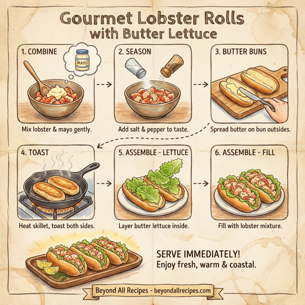 Gourmet Lobster Rolls with Butter Lettuce instructions