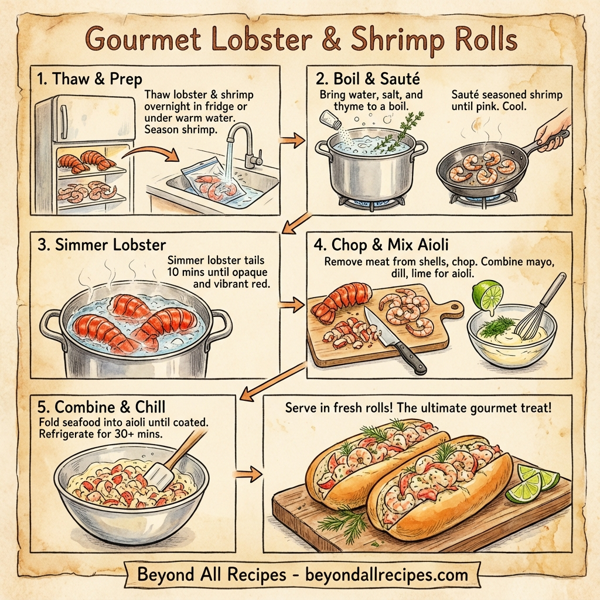 Gourmet Lobster and Shrimp Rolls instructions