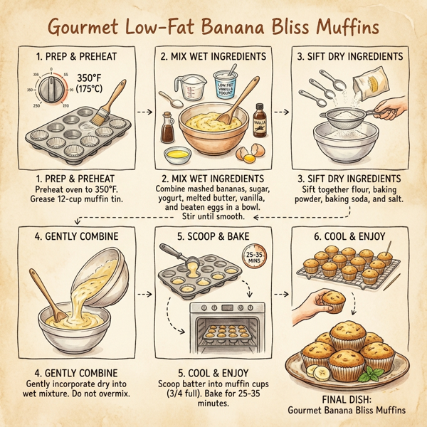 Gourmet Low-Fat Banana Bliss Muffins instructions