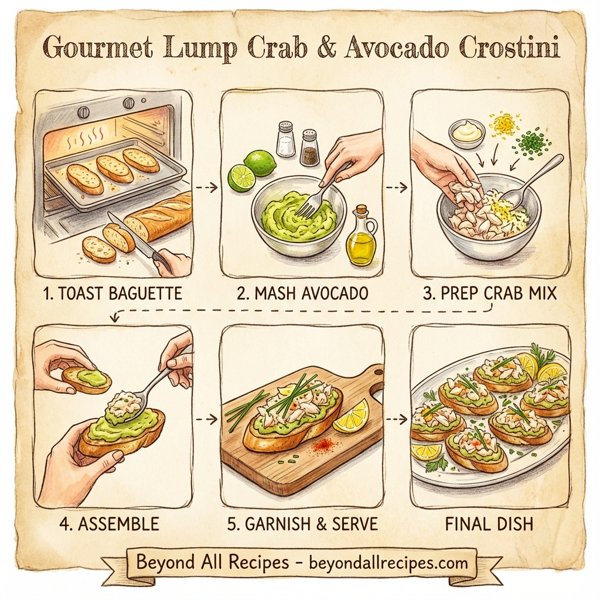 Gourmet Lump Crab and Avocado Crostini instructions