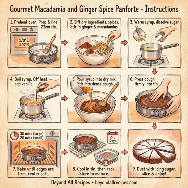 Gourmet Macadamia and Ginger Spice Panforte instructions
