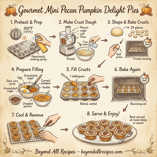 Gourmet Mini Pecan Pumpkin Delight Pies instructions