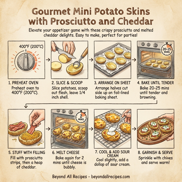 Gourmet Mini Potato Skins with Prosciutto and Cheddar instructions