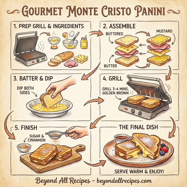 Gourmet Monte Cristo Panini instructions