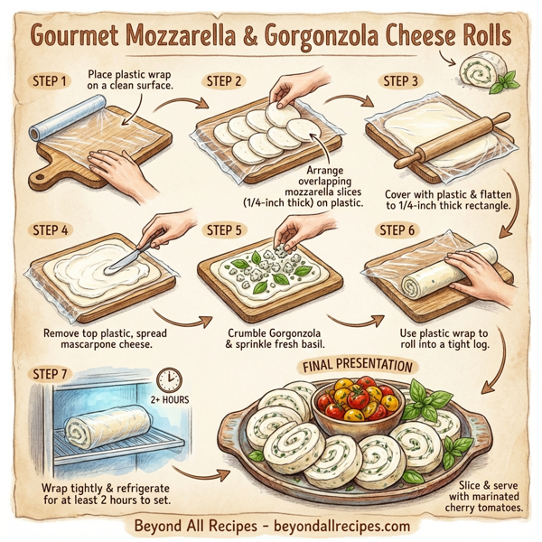 Gourmet Mozzarella & Gorgonzola Cheese Rolls instructions