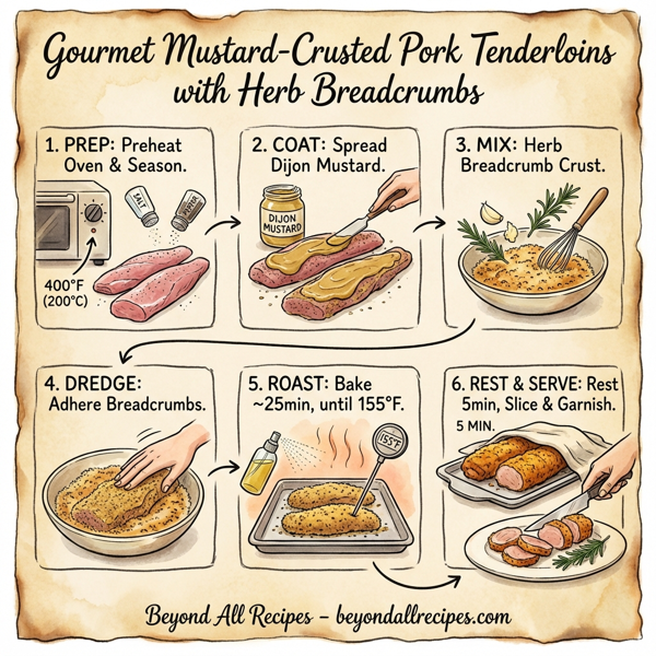 Gourmet Mustard-Crusted Pork Tenderloins with Herb Breadcrumbs instructions