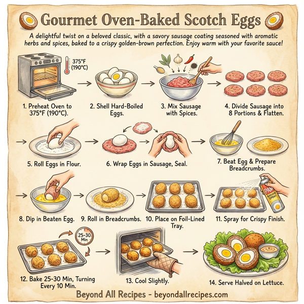 Gourmet Oven-Baked Scotch Eggs instructions