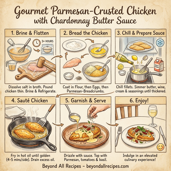 Gourmet Parmesan-Crusted Chicken with Chardonnay Butter Sauce instructions
