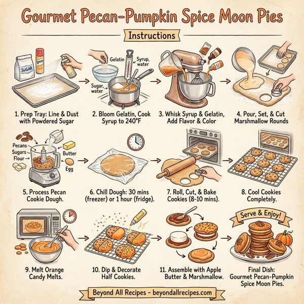 Gourmet Pecan-Pumpkin Spice Moon Pies instructions