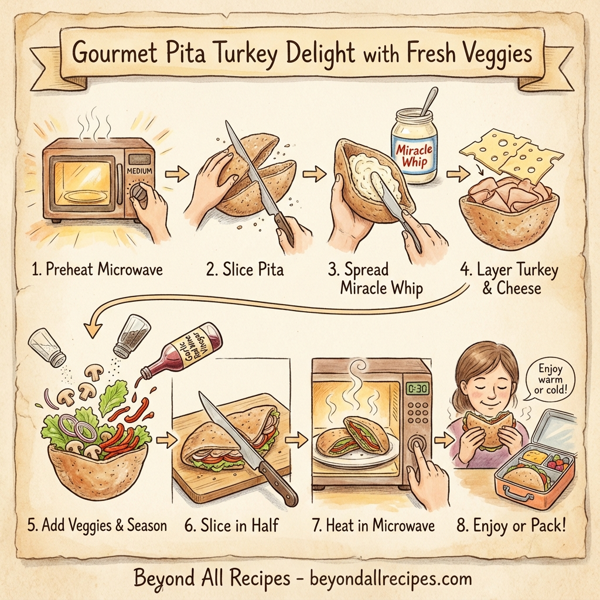 Gourmet Pita Turkey Delight with Fresh Veggies instructions