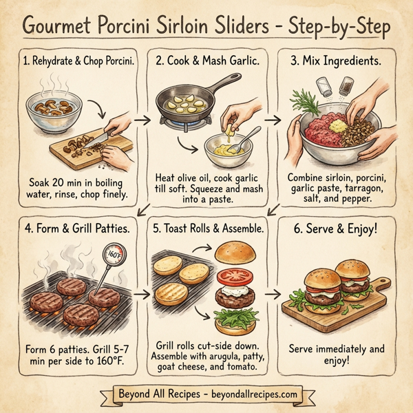 Gourmet Porcini Sirloin Sliders instructions