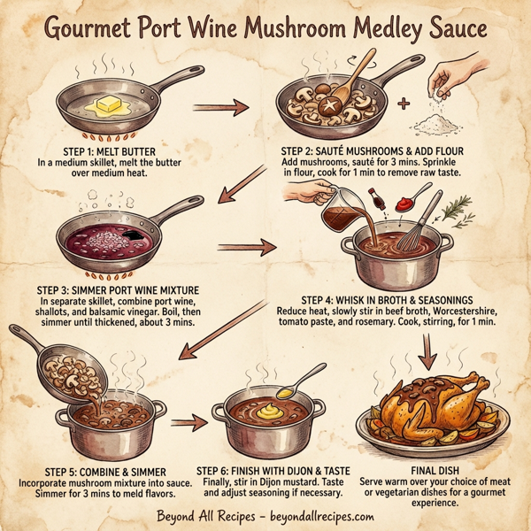 Gourmet Port Wine Mushroom Medley Sauce instructions