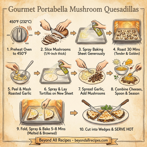 Gourmet Portabella Mushroom Quesadillas instructions
