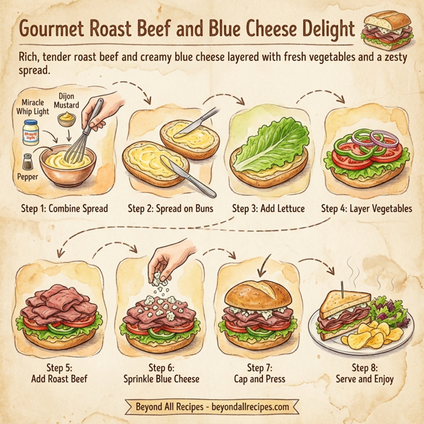Gourmet Roast Beef and Blue Cheese Delight instructions