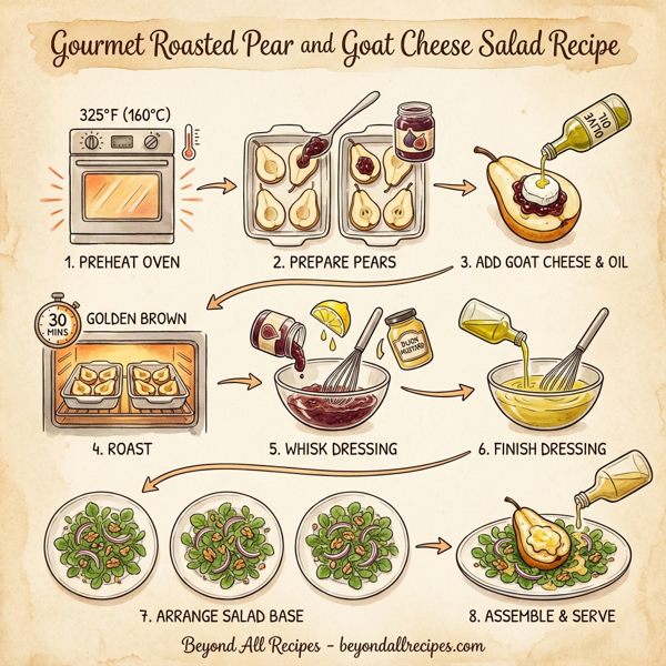 Gourmet Roasted Pear and Goat Cheese Salad instructions