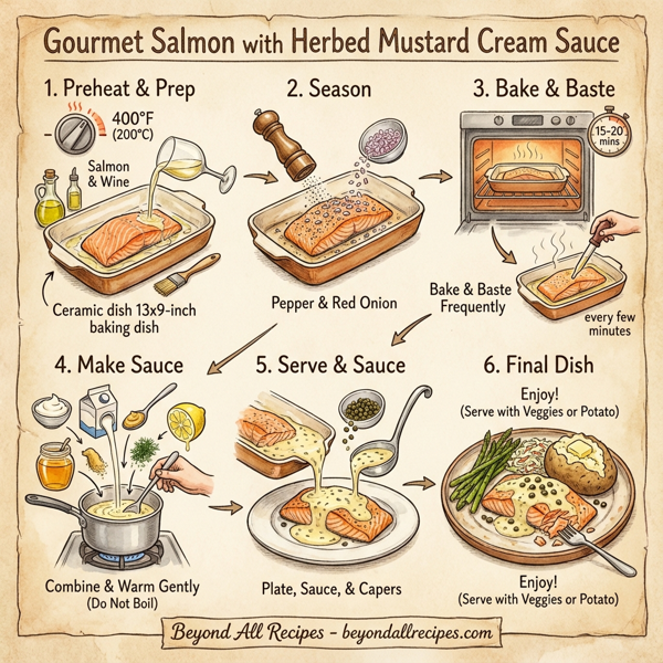 Gourmet Salmon with Herbed Mustard Cream Sauce instructions