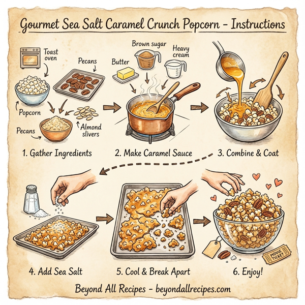 Gourmet Sea Salt Caramel Crunch Popcorn instructions
