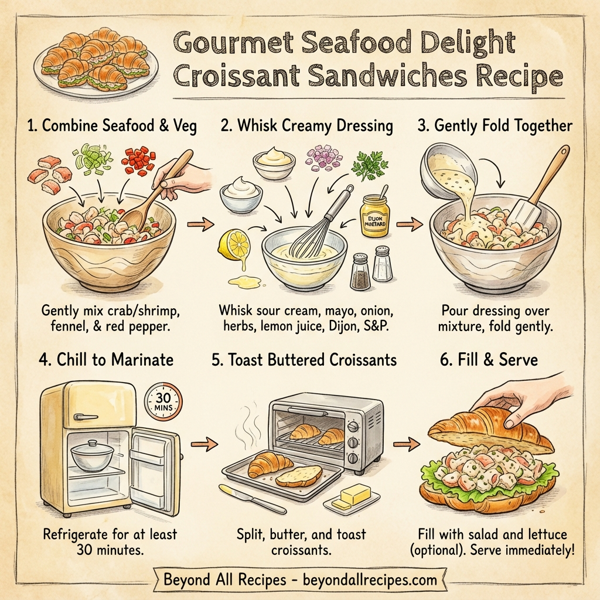 Gourmet Seafood Delight Croissant Sandwiches instructions