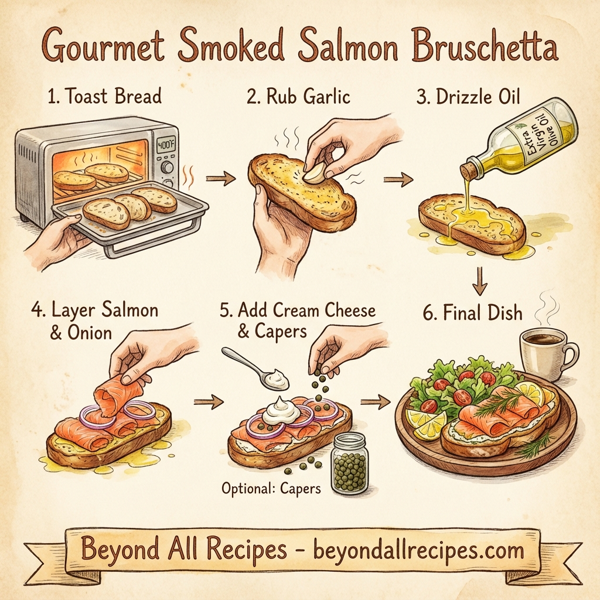 Gourmet Smoked Salmon Bruschetta instructions