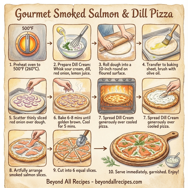 Gourmet Smoked Salmon & Dill Pizza instructions