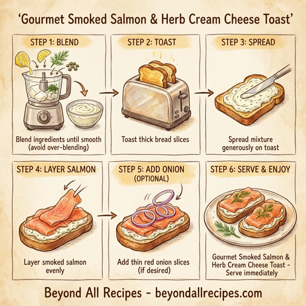 Gourmet Smoked Salmon & Herb Cream Cheese Toast instructions