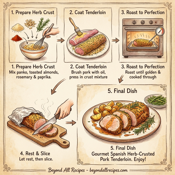 Gourmet Spanish Herb-Crusted Pork Tenderloin instructions