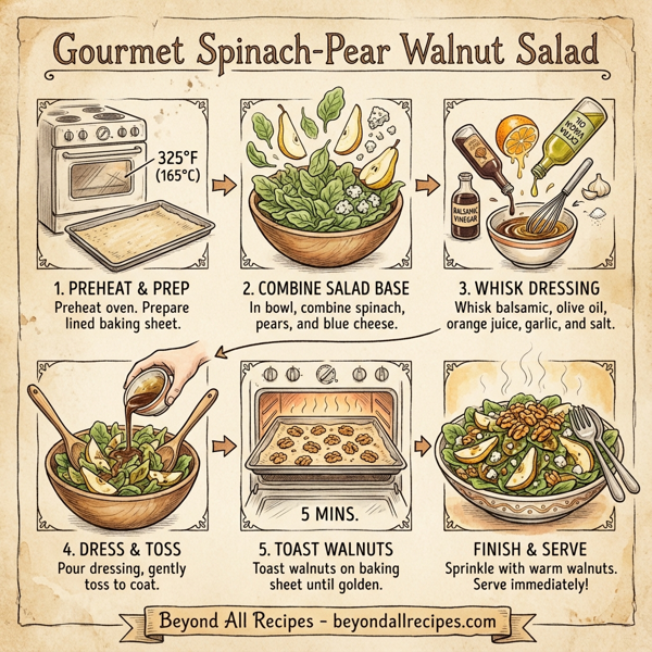 Gourmet Spinach-Pear Walnut Salad instructions