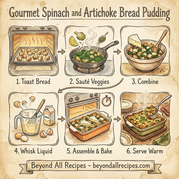 Gourmet Spinach and Artichoke Bread Pudding instructions