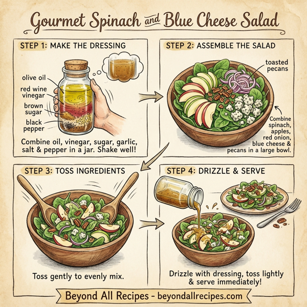 Gourmet Spinach and Blue Cheese Salad instructions