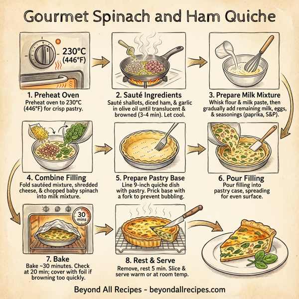 Gourmet Spinach and Ham Quiche instructions