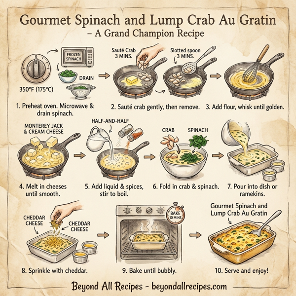 Gourmet Spinach and Lump Crab Au Gratin instructions