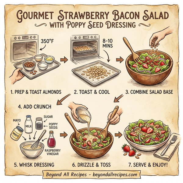 Gourmet Strawberry Bacon Salad with Poppy Seed Dressing instructions