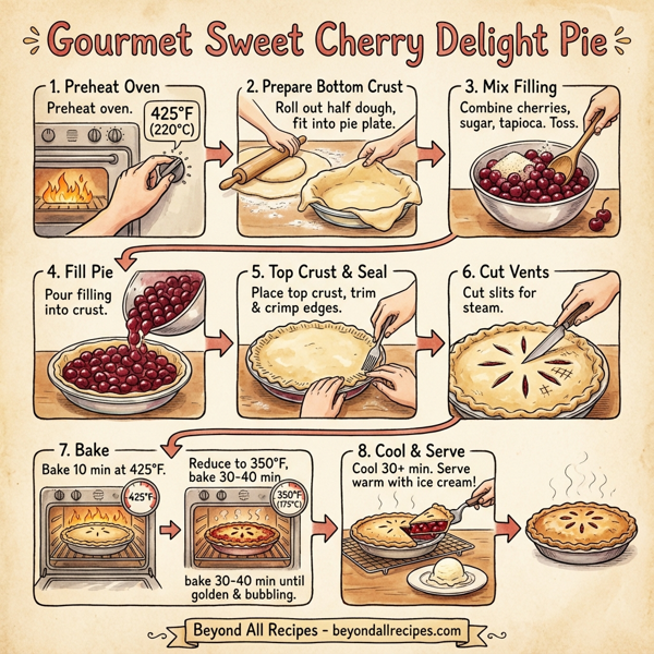 Gourmet Sweet Cherry Delight Pie instructions