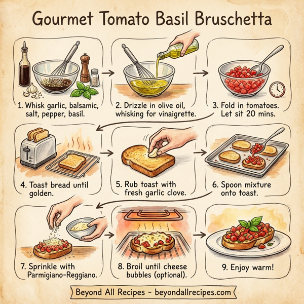 Gourmet Tomato Basil Bruschetta instructions