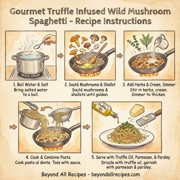 Gourmet Truffle Infused Wild Mushroom Spaghetti instructions