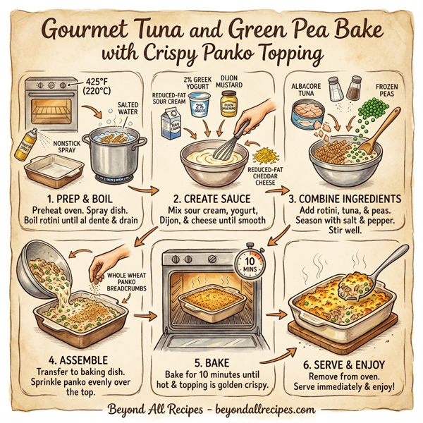 Gourmet Tuna and Green Pea Bake with Crispy Panko Topping instructions